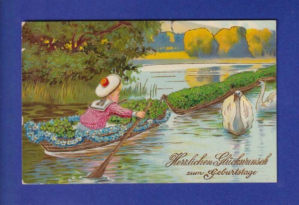ENFANT - Canoé et cygnes