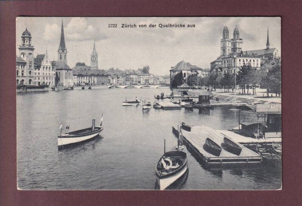 ZÜRICH von der Quaibrücke - 1908