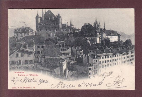 LAUSANNE - Tunnel et Château - 1902