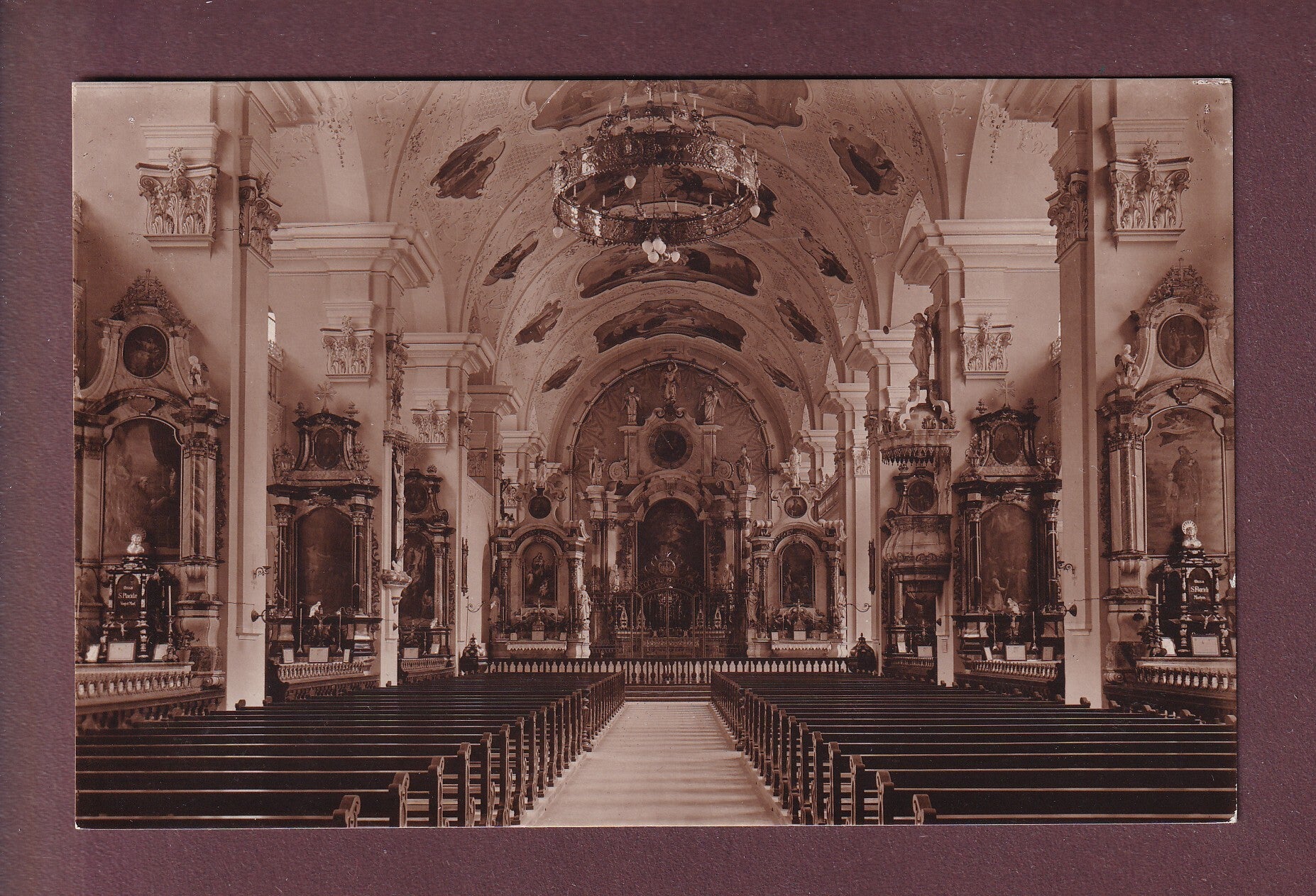 ENGELBERG - Inneres der Klosterkirche - 1942