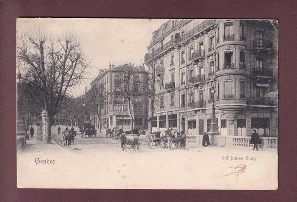 GENEVE - Boulevard James Fazy - Attelage - 1902 // pli //