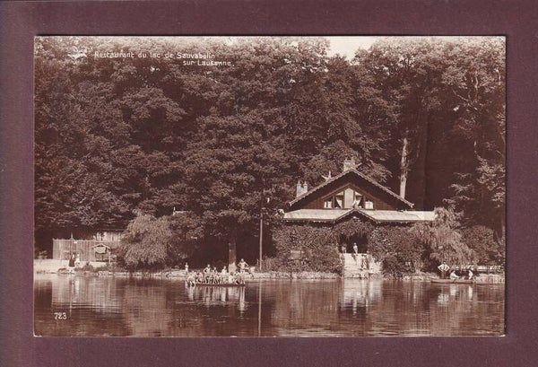 LAUSANNE - Restaurant et lac de Sauvabelin - 1921 // pli //