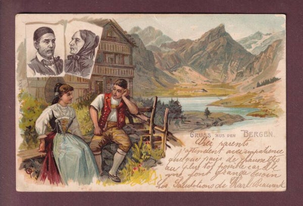 Gruss aus den BERGEN - 1901 // Falten //
