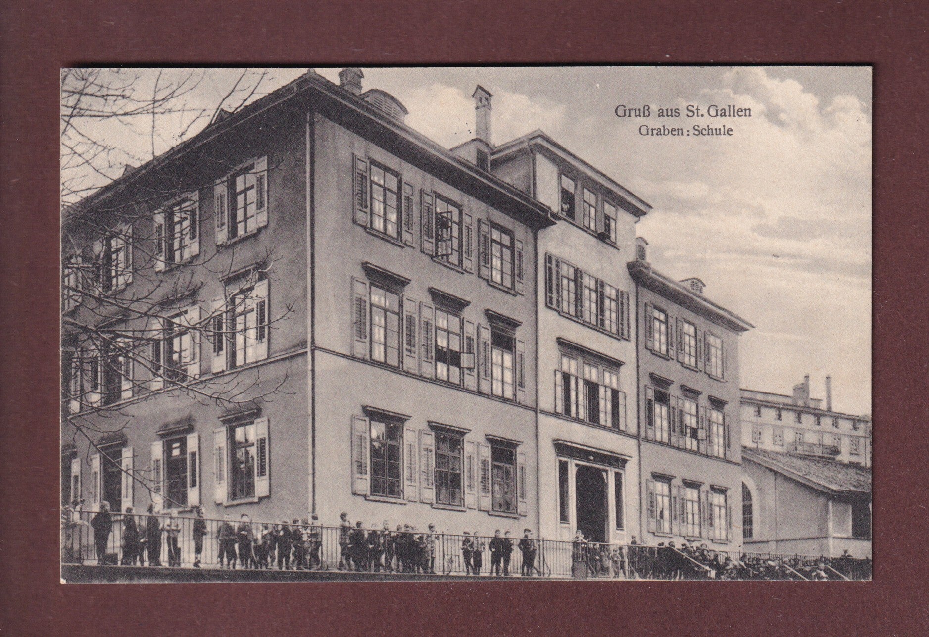 ST. GALLEN - Graben - Schule - 1917