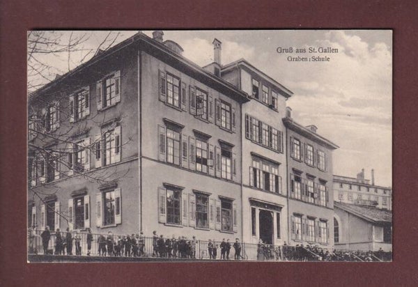 ST. GALLEN - Graben - Schule - 1917