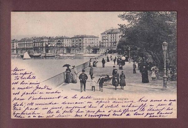 GENEVE - Jardin Anglais - Animation - 1900