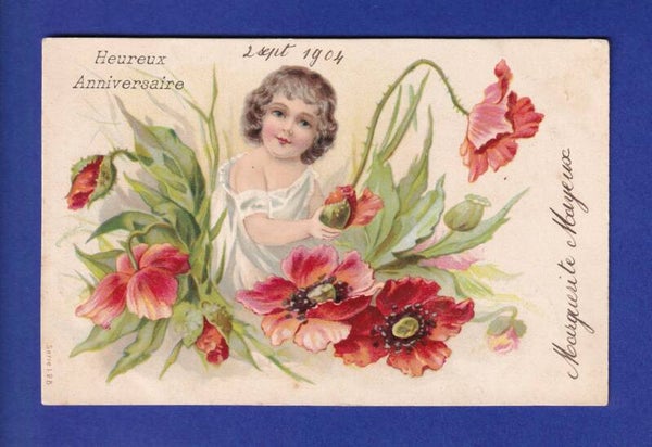 ENFANT - Jeune fille et fleurs