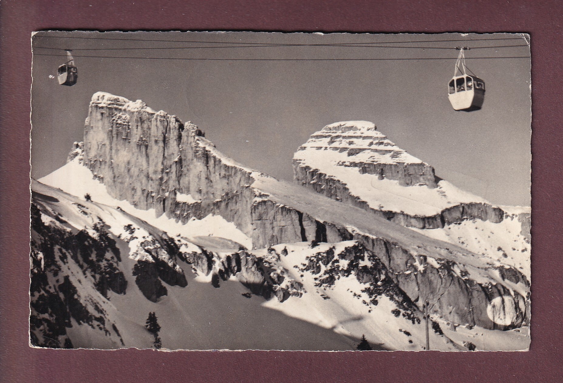 LEYSIN - Téléférique de la Berneuse - 1961 taxée / refusée
