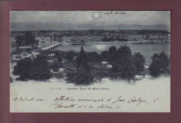 GENEVE - Quai du Mont-Blanc au clair de lune - 1900