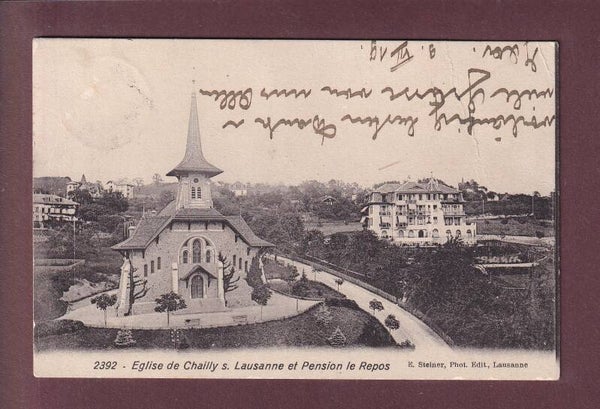 LAUSANNE - Eglise de Chailly - 1919 // pli //