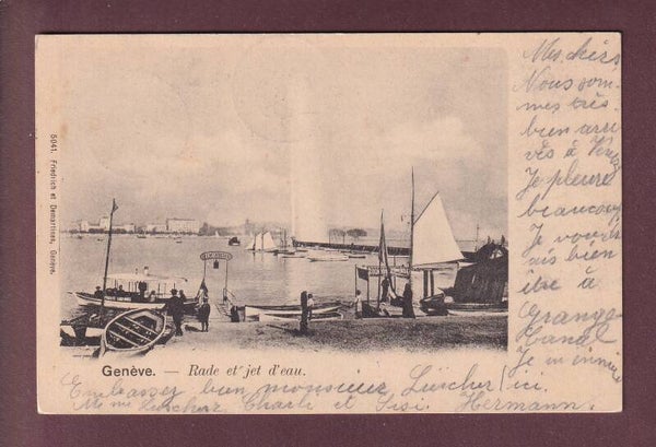 GENEVE - Rade et Jet d'eau - 1901