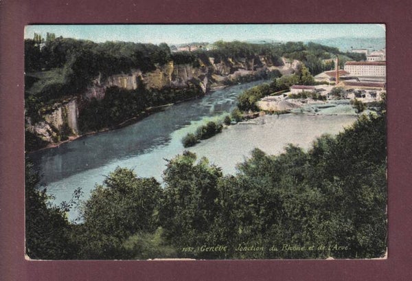 GENEVE - Jonction Rhône et Arve - 1909