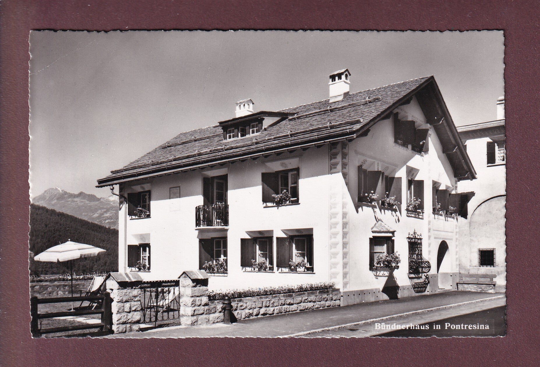 PONTRESINA - Bündnerhaus - 1955 // Eckbug //
