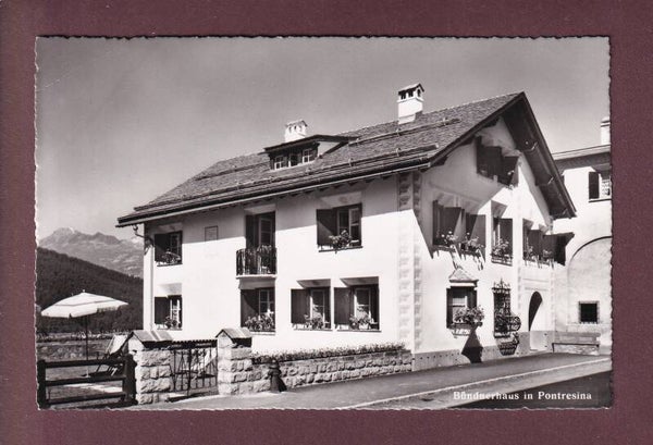 PONTRESINA - Bündnerhaus - 1955 // Eckbug //
