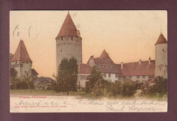 ESTAVAYER - Château - 1903 CPN