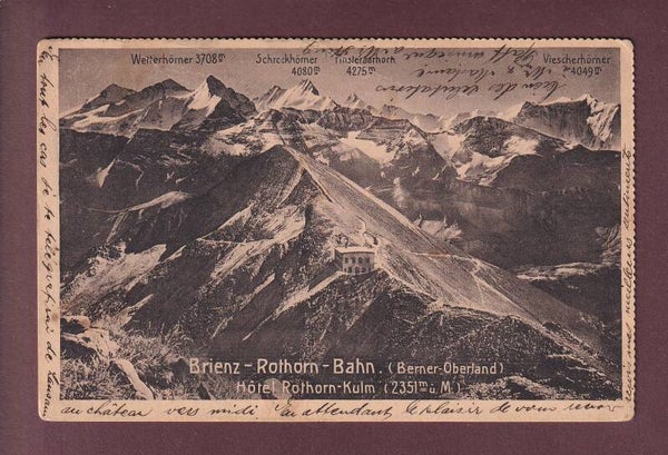 BRIENZ-ROTHORN-BAHN - Hotel Rothorn-Kulm - 1909 // Falte //