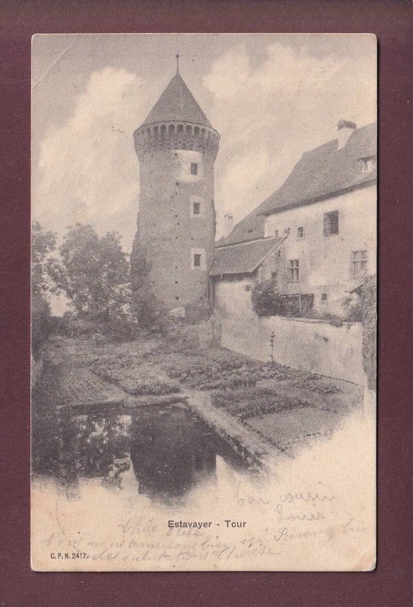 ESTAVAYER - Tour - 1905 // pli d'angle //