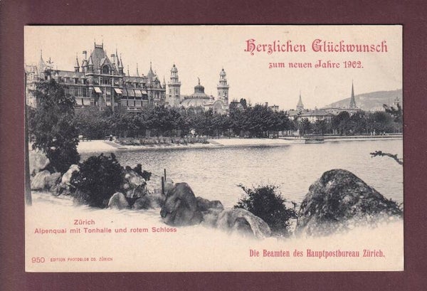 ZÜRICH - Alpenquai - Tonhalle - Neujahr 1902