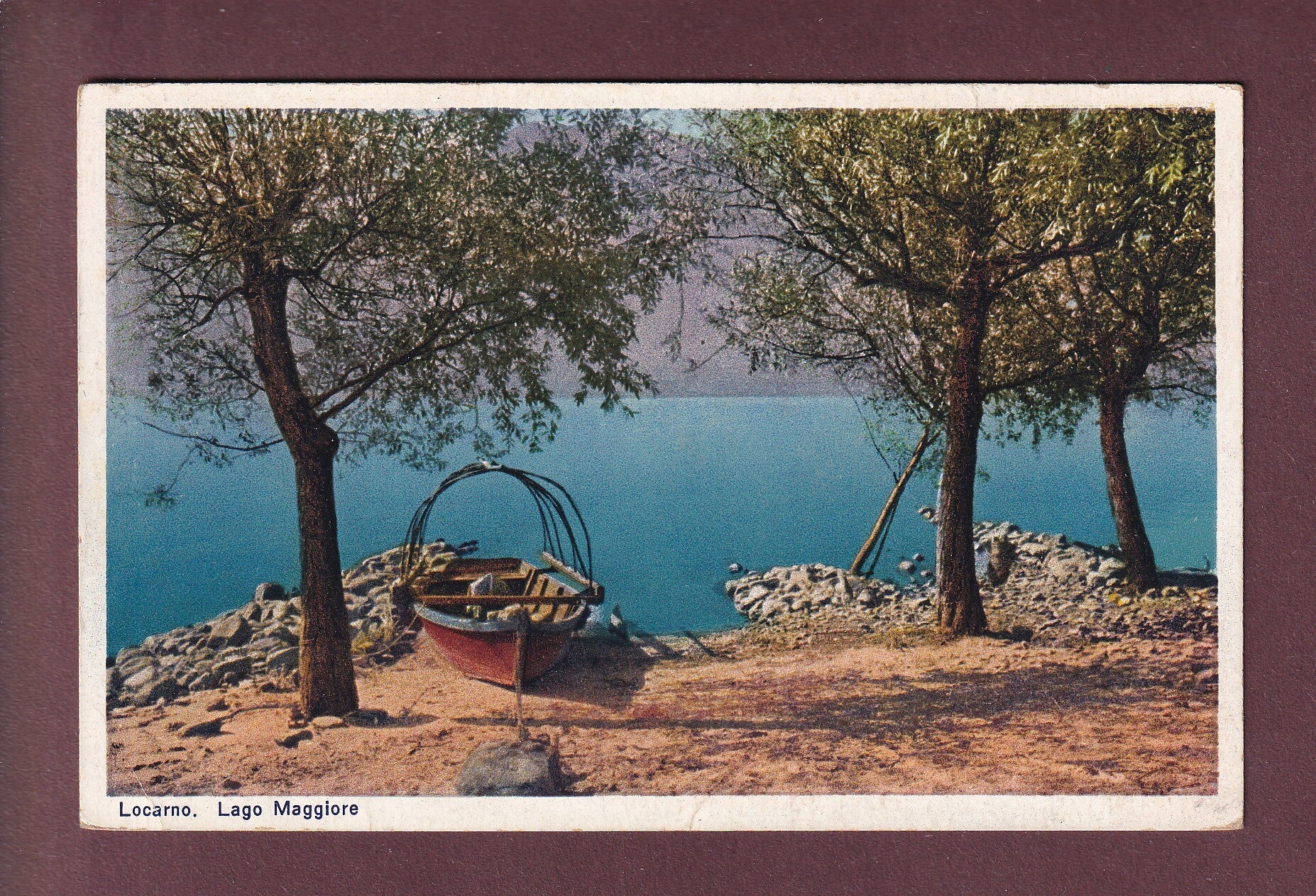 Lago Maggiore - LOCARNO - Barca - 1938 // pli d'angle //