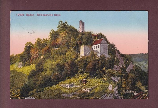 BADEN - Schlossruine Stein - 1916