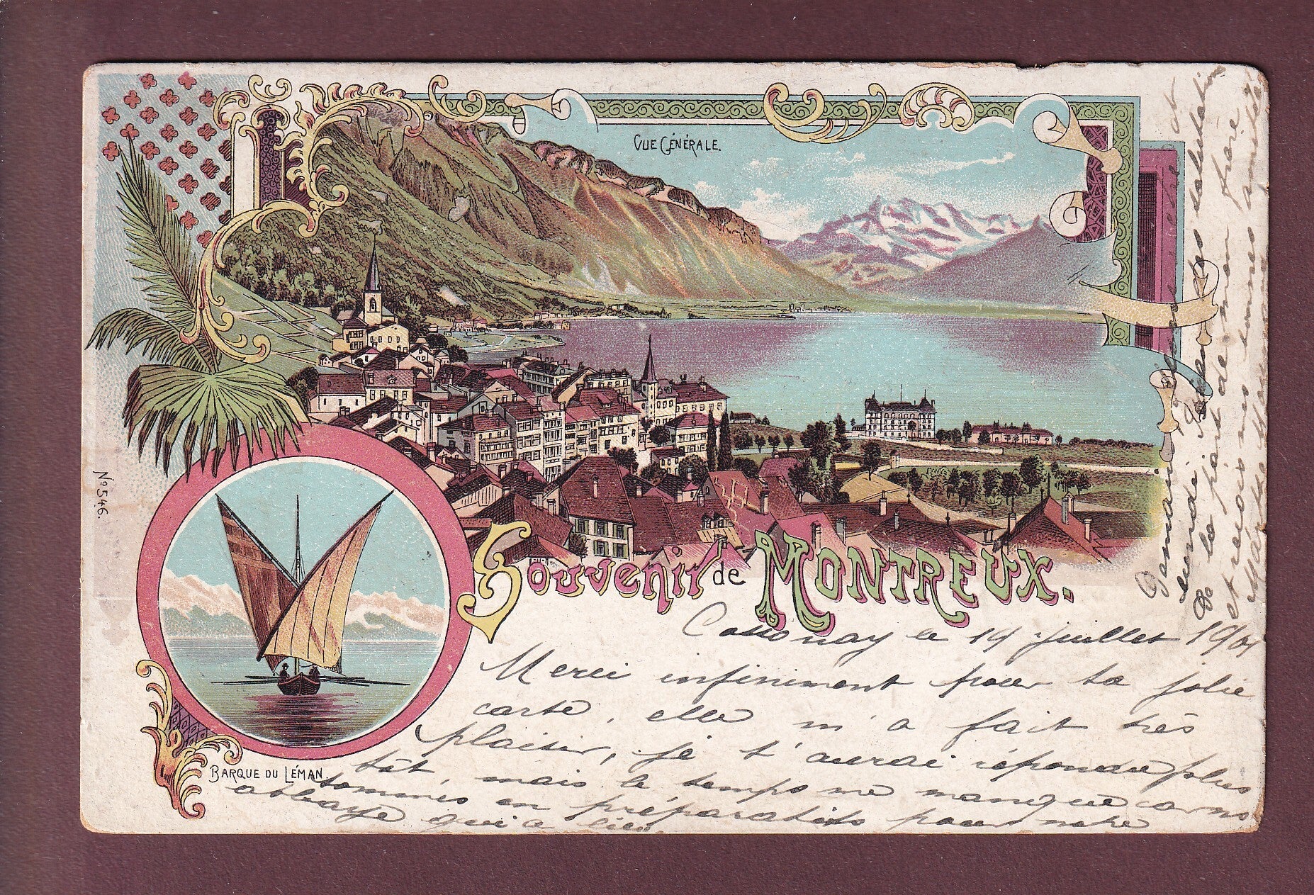 Souvenir de MONTREUX - 1901 Litho