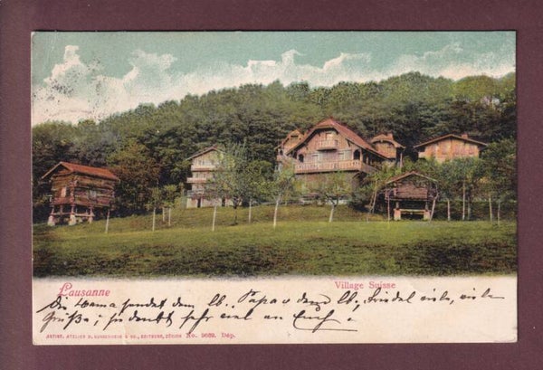 LAUSANNE - Village Suisse - 1903 // pli d'angle //