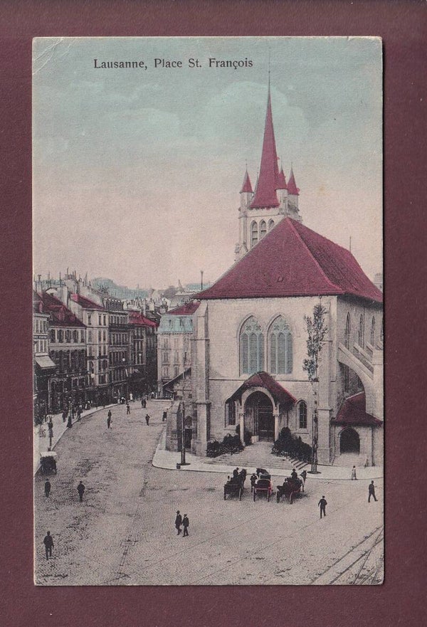 LAUSANNE - Place St. François - 1908 // pli d'angle //