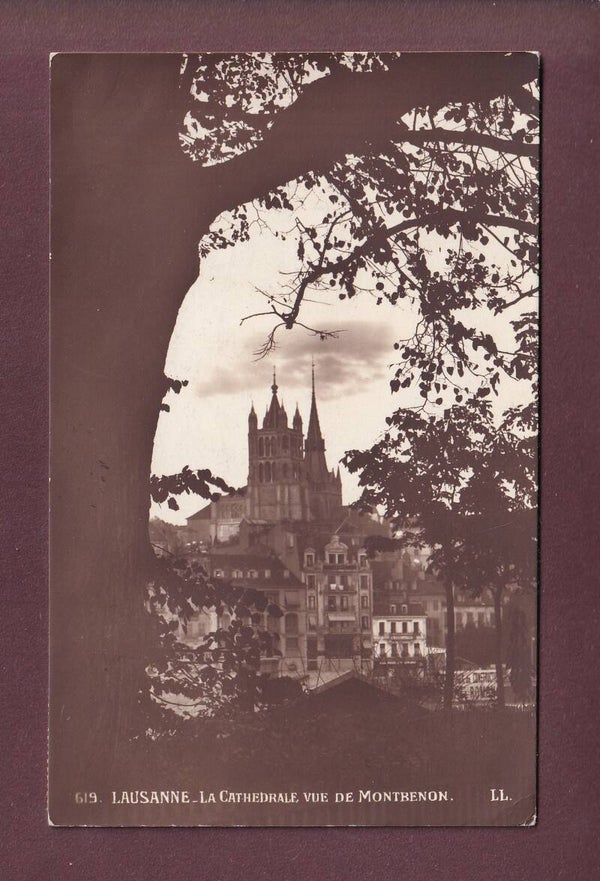LAUSANNE - Cathédrale depuis Montbenon - 1920