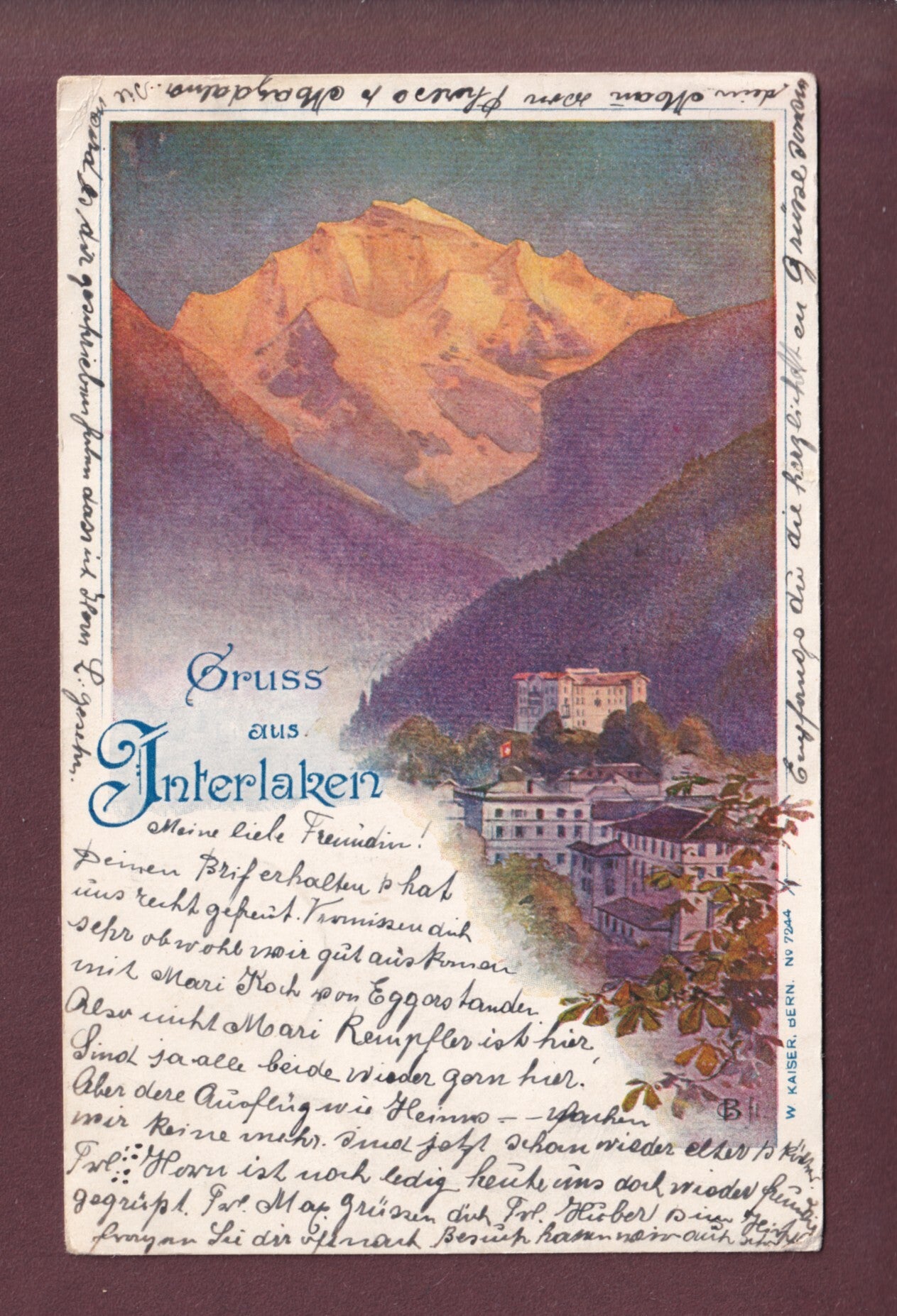 Gruss aus INTERLAKEN - 1901 // Kleiner Eckbug //