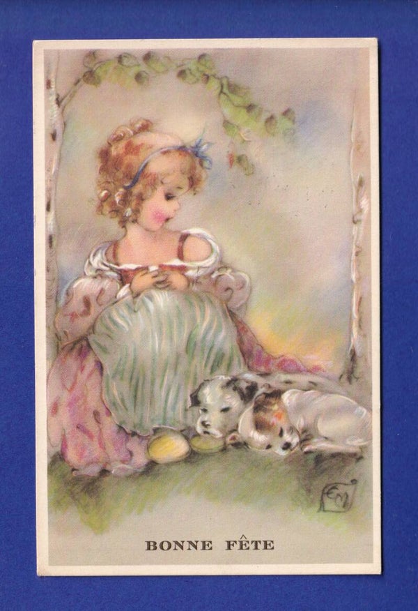 ENFANT - Jeunes fille et petits chiens