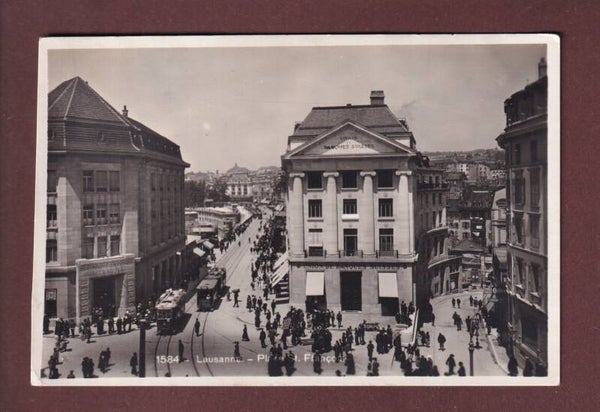 LAUSANNE - Place St. François - UBS - Tram - 1946