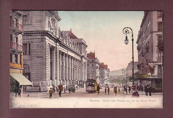 GENEVE - Hôtel des Postes - Tram - 1906