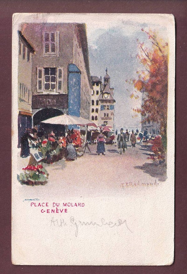 GENEVE - Place du Molard - 1915 Feldpost Vouga