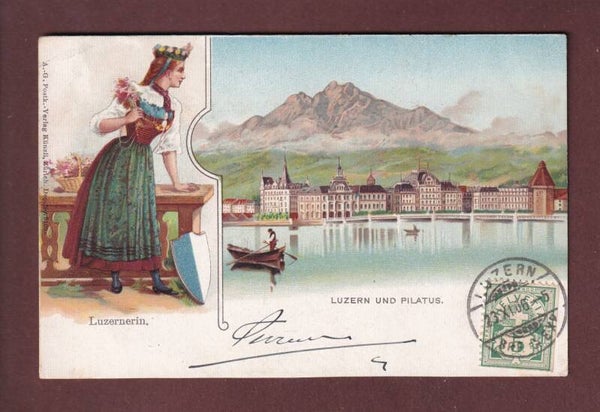 LUZERN - Luzernerin - 1906 // Eckbug //