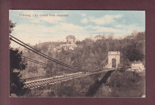FRIBOURG - Pont suspendu - 1921