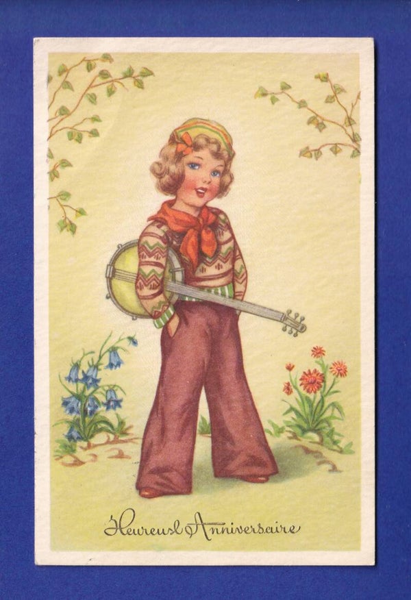 ENFANT - Jeune fille et banjo // pli //
