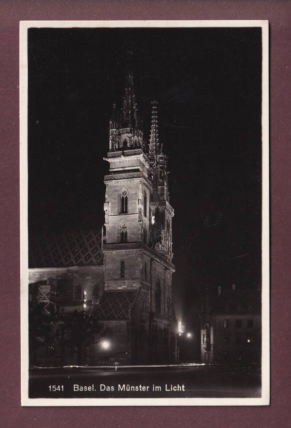 BASEL - Münster bei Nacht - 1937