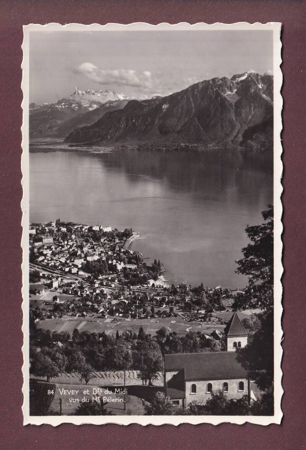 VEVEY vu du Mont-Pèlerin - Dents du Midi - 1953