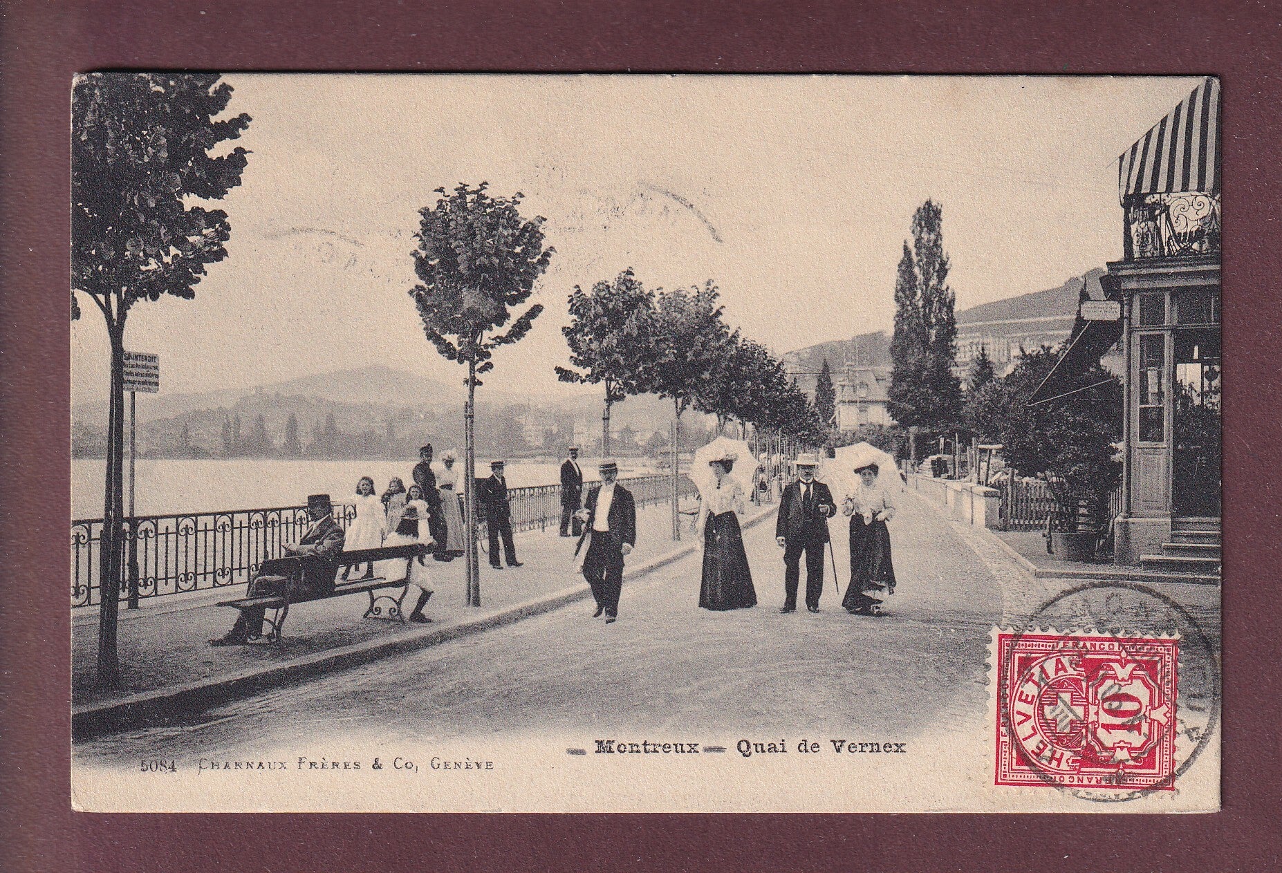 MONTREUX - Quai de Vernex animé - 1906