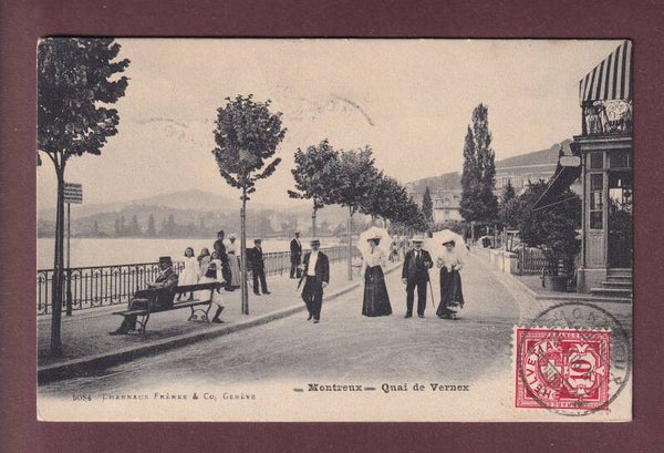 MONTREUX - Quai de Vernex animé - 1906