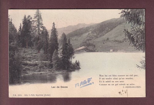 LAC DE DAVOS - Poème - 1904