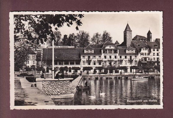 RAPPERSWIL - Hotel Schwanen - 1945 // Eckbug //