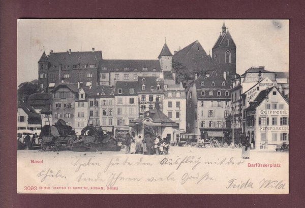 BASEL - Barfüsserplatz - Leute - 1902