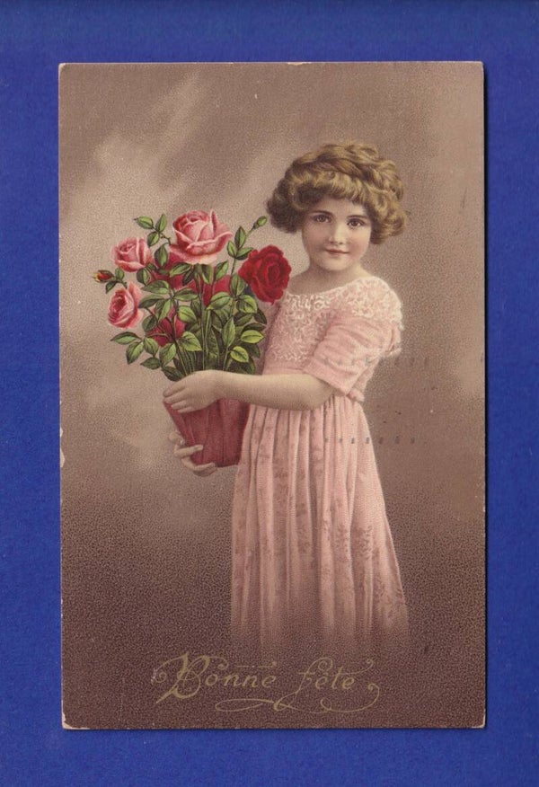 ENFANT - Jeune fille et fleurs - Bonne Fête