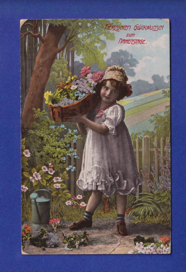 ENFANT - Jeune fille et fleurs - Namenstag