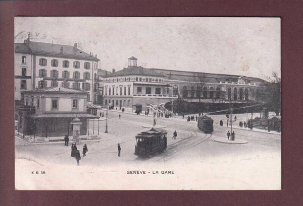 GENEVE - Gare - Tram - 1906