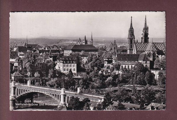 BASEL - Wettsteinbrücke - Münster - 1945 Feldpost