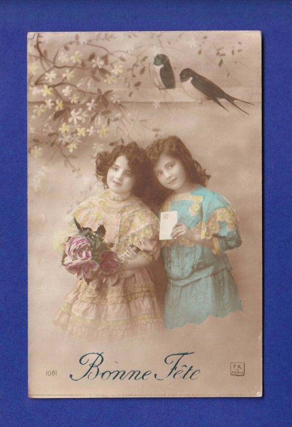 ENFANT - Jeunes filles et fleurs - Hirondelles