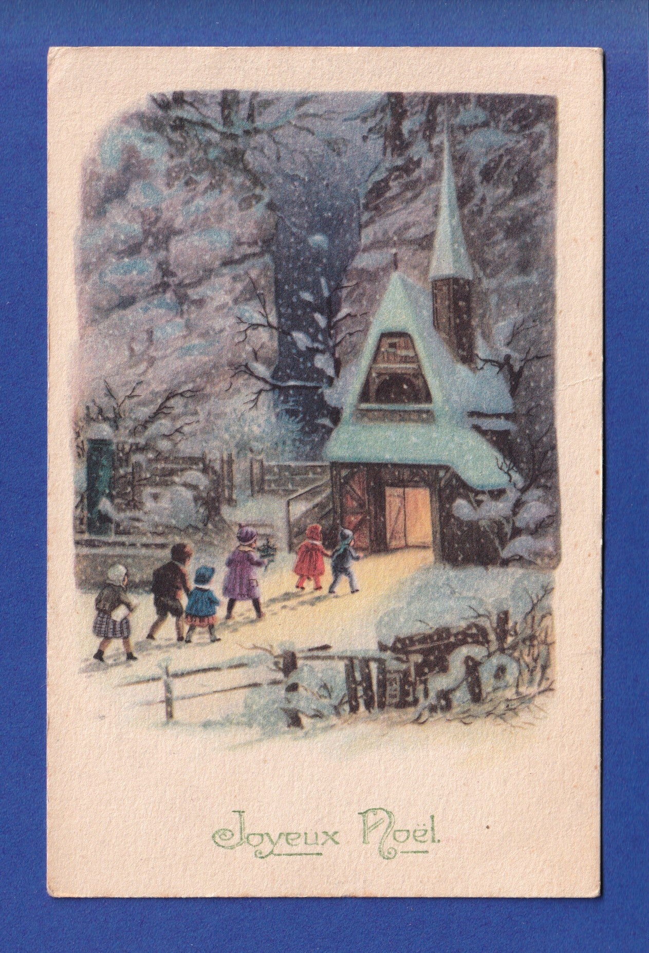 NOËL - Eglise - Neige - 1922