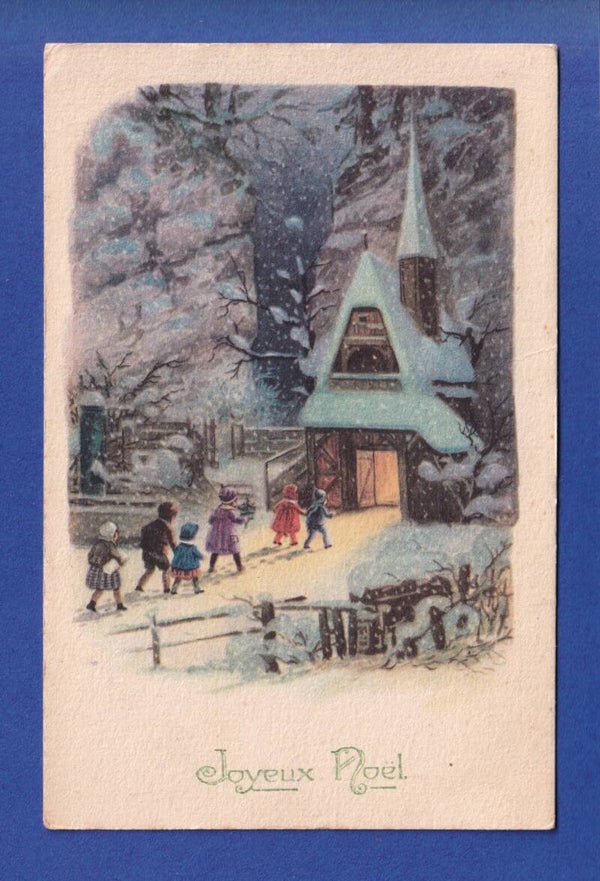 NOËL - Eglise - Neige - 1922